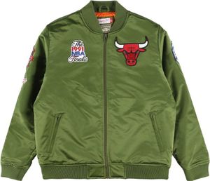 Saténová bunda M&N - FLIGHT Chicago Bulls olivová - XL