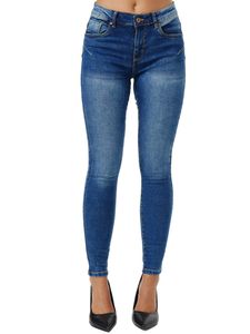 Tazzio Damen Skinny Fit Push Up Jeans F106 Blau 46