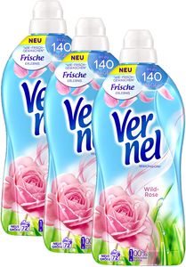 Vernel Wild-Rose 3er Pack Weichspüler Wäsche 3x72 Waschladungen Waschmittel