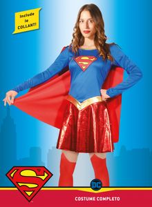 kostým Superman dámský polyester červený/modrý mt S