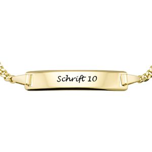 MATERIA by Matthias Wagner Мädchen Armband Name Gravur 333 Gold Armkette 14cm 16cm Kinderschmuck mit Geschenk-Box GA-12, Schrifttyp:Schrifttyp 10
