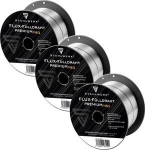 STAHLWERK Fülldraht MIG/MAG Ø 0,8 mm E71T-GS 1kg Drahtrolle S100/ D100 3er Set