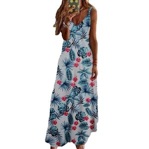 Damen Boho Träger Maxikleid Sommer Sling Kleid Mode Sommerkleid,Farbe:5#,Größe:2Xl