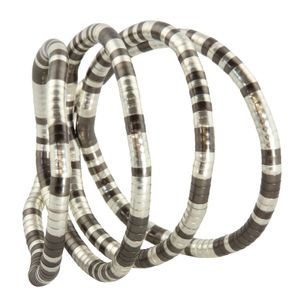 Halskette - biegsame Schlangenkette - mix - silberfarben-anthrazit - 6 mm