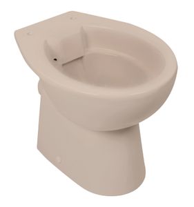 Calmwaters Stand-WC spülrandlos in Beige-Bahamabeige, Tiefspüler mit Abgang waagerecht, hygienische Toilette ohne Spülrand, bodenstehendes WC aus Sanitärkeramik in Beige, 39 cm Höhe, 07AB6143