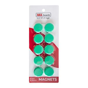 ALLboards Magnete 10 Stück, Rund Grün 20mm, Für Whiteboards Magnettafeln