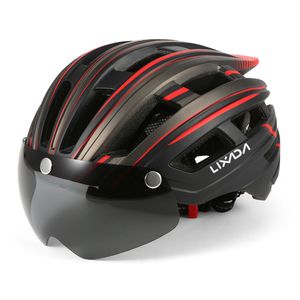 Fahrradhelm mit Visier und Licht, MTB Helm für Erwachsene Motorradhelm Abnehmbares Magnetvisier UV-Schutz für Männer Frauen