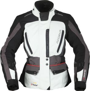 Modeka Viper LT Damen Motorrad Textiljacke Farbe: Hellgrau/Dunkelgrau/Schwarz, Grösse: 44