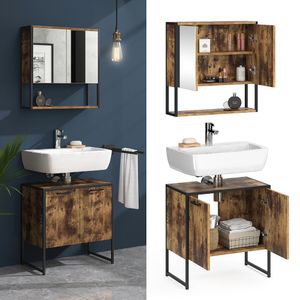 Vicco koupelnový nábytek 2dílná sada Fyrk vzhled starožitného dřeva odvozený dřevěný výrobek