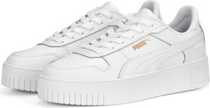 PUMA Damen Sneaker Plateauschuh Halbschuh Turnschuh Freizeitschuh Carina Street, Farbe:Weiß, Schuhgröße:EUR 42, Artikel:-01 white / white / gold