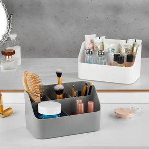 Evila Originals, HMY - 6414, Make-up-Organizer, Grau, KUNSTSTOFFKÖRPER, 19 x 12 x 11 cm