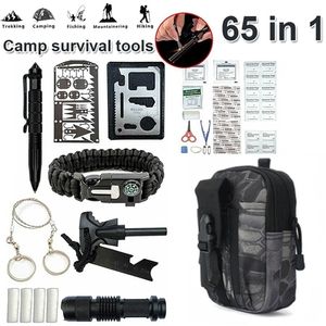 KEPEAK 65 in 1 Survival Kit, 34 in 1 Komplettes Erste-Hilfe-Set, Outdoor Camping Ausrüstung Notfall Gear Kits