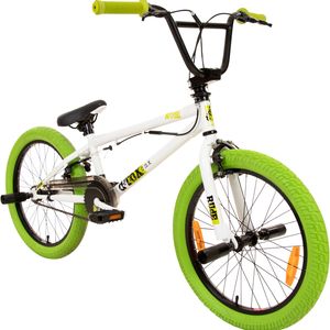 deTox Rude 20 Zoll BMX Freestyle Street Park Einsteiger Anfänger ab 140 cm Fahrrad, Farbe:weiß/grün