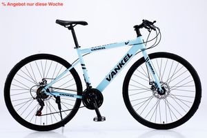 Vankel Fahrrad 26 Zoll Citybike Rennrad Damen Herren Jugend Bike mit Shimano 21 Gang Schaltung, Farbe:blau