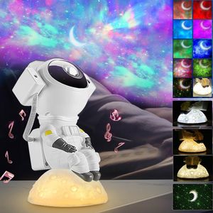 Astronaut Sternenhimmel Projektor Sternenprojektor Nachtlicht mit Musik Lautsprecher Galaxy Mond Licht für Schlafzimmer Kinder Geschenk Party