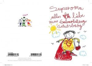 Nici - 65665 - Kinderkunst, Klappkarte mit Umschlag, Geburtstag, Superoma