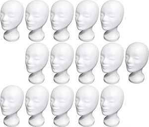 15 x Styroporkopf - TOP Markenqualität aus Deutschland Farbe n. Wahl weiss (mit Loch im Boden)