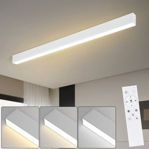 ZMH LED Deckenleuchte Wohnzimmer Deckenlampe 32W Modern Weiß Deckenbeleuchtung 107 CM Dimmbar mit Fernbedienung für Schlafzimmer  Küche Büro Esszimmer
