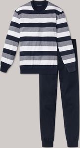 Schiesser Herren Schlafanzug Pyjama lang dunkelblau 62