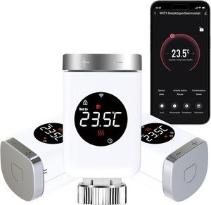 Salcar 3er Set Smart Home Heizkörperthermostat WIFI Elektronisch Heizungsthermostat Lcd mit Amazon Alexa & Google Assistant Thermostat Heizkörper