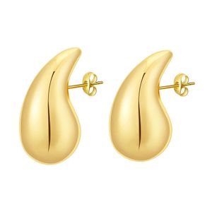 INF 1 Paar hohle Wassertropfen-Ohrringe aus Kupfer Gold