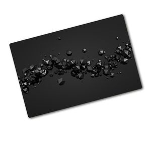2x Glas-Herdabdeckplatte Ceranfeldabdeckung Spritzschutz Kunst schwarz Marmor