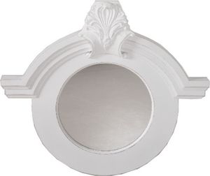 Casa Padrino Jugendstil Antik Shabby Chic Wandspiegel Rund Ornament Weiß Antik Look 91 x 84 cm - Spiegel Barock