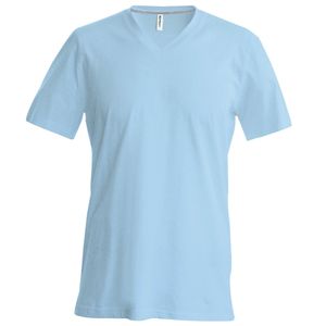 Kariban pánské tričko slim fit s výstřihem do V RW707 (Xlarge) (sky blue)