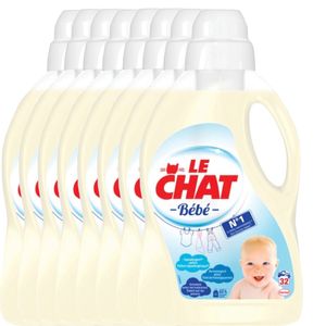 Le Chat Gel Bebe – Flüssigwaschmittel – Vorteilspack – 8 x 32 Waschgänge