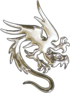 3D-Chrome-Sticker Dragon 50 x 40 mm    schneller Versand innerhalb 24 Stunden