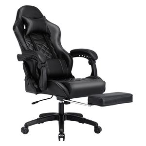 Wenta Gaming-Stuhl Bürostuhl mit Fußstützen Racing Computerstuhl mit Massagefunktion, Ergonomischer PC Stuhl mit Wippfunktion 180 kg Belastbarkeit