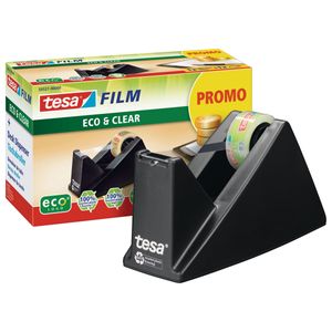 tesa Tischabroller Eco & Clear + tesa Film Eco & Clear schwarz SPARPACK!