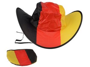 JUNG Fahne Cowboy Hut Faltba Deutschland Fussball EM 2024 Fan Europameisterschaft (Fahne, Flagge, Fan Artikel, Mützen, Auto, Europameisterschaft)