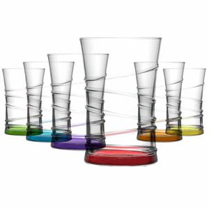 LAV 6 teiliges farbiges Gläser-Set "Serie CORAL RING" 350 ml