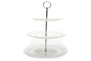 Etagere Glas Gebäckschale Kuchenplatte Pralinenschale 3 stufig klar Ø 25 cm H 37