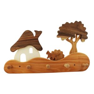 Kindergarderobe aus Holz, Haus am Wald Kindergarderobe aus Holz, Haus am Wald