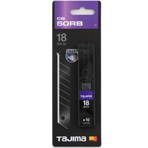 Tajima TAJ-CB50RB DORA Cutterklinge RAZAR BLACK 18mm, 10 Stück verpackt in Klingenspender, CB50RB