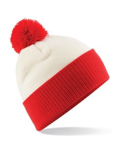 Snowstar Two-Tone Beanie Wintermütze - Farbe: Off White/Bright Red - Größe: One Size