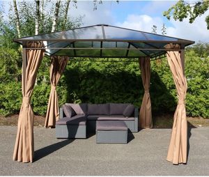 Hardtop-Gartenpavillon mit Seitenteilen 3x3m