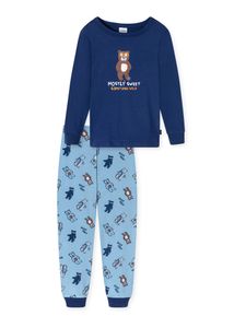Schiesser schlafanzug pyjama schlafmode Natural Love blau 140