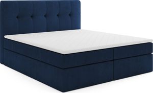 MR GROUP Boxspringbett mit Bettkasten, PATRYCJA, 180x200, dunkelblau, H3, Samtstoff, Polsterbett mit Matratze Topper Doppelbett Bett für Schlafzimmer