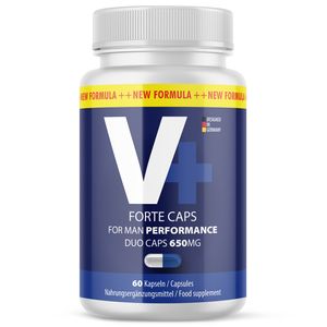 V + Forte Caps - mit wertvollen Inhaltsstoffen wie Maca, L-Arginin und L-Citrullin -  für eine starke Performance - 60 Kapseln 1x