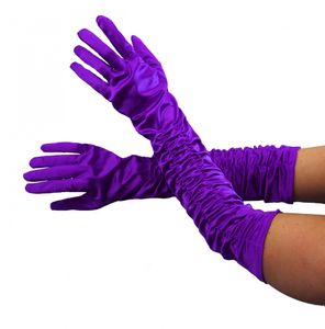 Deluxe Handschuhe lang lila glänzend lange Hand schuhKostüm