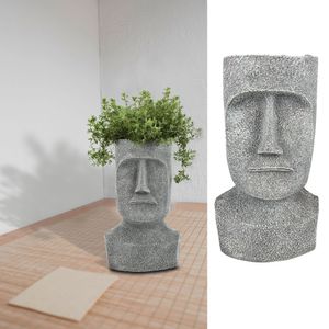 Pflanztopf Moai Kopf "Design3" H42cm Skulptur Blumentopf Pflanzgefäß Topf Übertopf