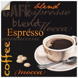 ARTland Wandbild, selbstklebend Espresso - Kaffee Größe: 100x100 cm