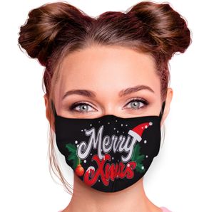 Mundschutz Nasenschutz Behelfs – Maske, waschbar, Filterfach, verstellbar, Motiv Merry Xmas