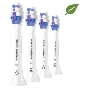 Philips Sonicare Bürstenköpfe, S2 Sensitive Bürstenkopf mit besonders weichen Borsten für empfindliche Zähne und Zahnfleisch, Weiß, 4er-Pack, (Modell