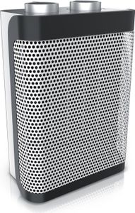 Brandson Keramikheizgerät, Heizlüfter mit Temperaturregelung, 1500W, 2 Leistungsstufen, Überhitzungsschutz, Thermosicherung, Umkippschutz, Silber