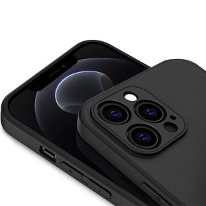 Schutzülle für iPhone 15 14 13 12 Mini Pro Max Kameraschutz Silikon Case Schwarz Handy Modell: iPhone 13,