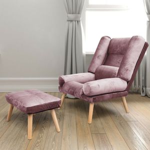 Liegesessel Sessel Relaxsessel Leo mit Fußhocker Rückenlehne 5-stufig einstellbar Farbe: Amor Velvet 4308
